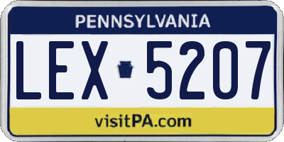 PA license plate LEX5207