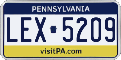 PA license plate LEX5209