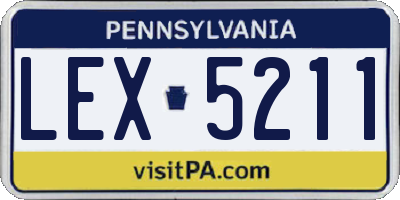 PA license plate LEX5211