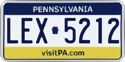 PA license plate LEX5212