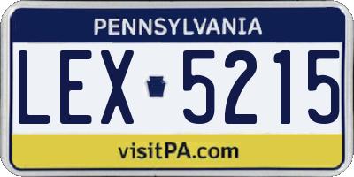 PA license plate LEX5215