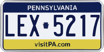 PA license plate LEX5217