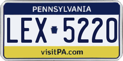 PA license plate LEX5220