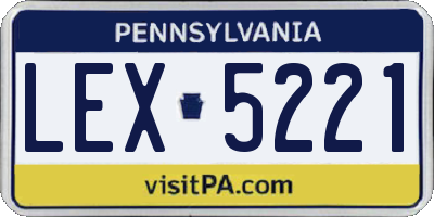 PA license plate LEX5221