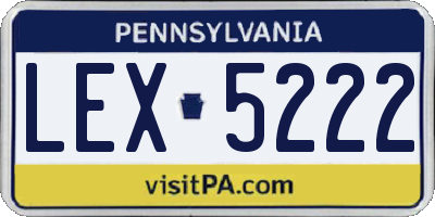 PA license plate LEX5222