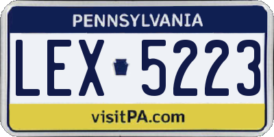 PA license plate LEX5223