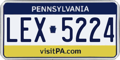 PA license plate LEX5224