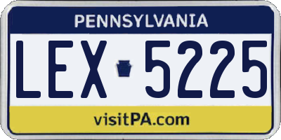 PA license plate LEX5225