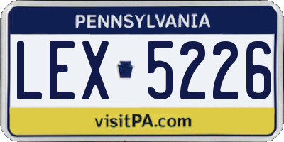PA license plate LEX5226