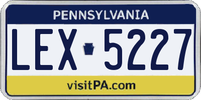 PA license plate LEX5227