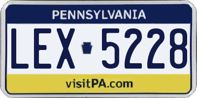 PA license plate LEX5228