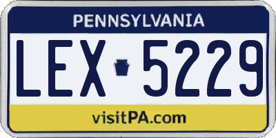 PA license plate LEX5229