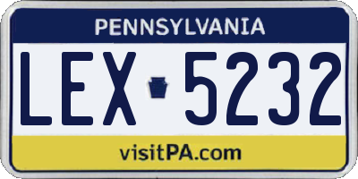 PA license plate LEX5232