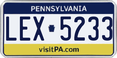 PA license plate LEX5233