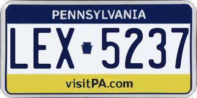PA license plate LEX5237