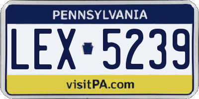 PA license plate LEX5239