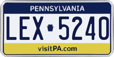 PA license plate LEX5240
