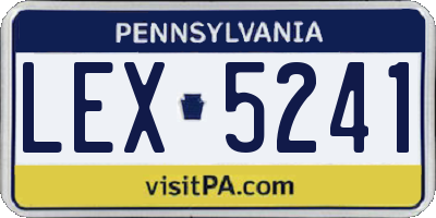 PA license plate LEX5241