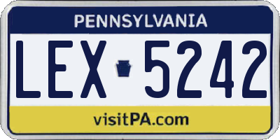 PA license plate LEX5242