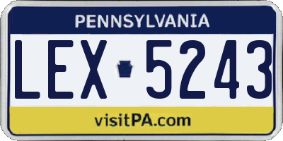 PA license plate LEX5243