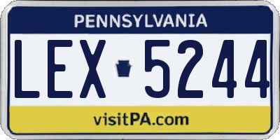 PA license plate LEX5244