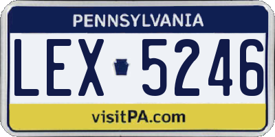 PA license plate LEX5246