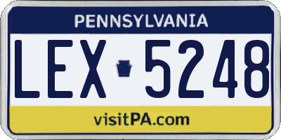 PA license plate LEX5248