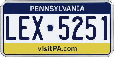 PA license plate LEX5251
