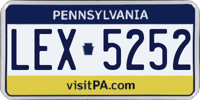 PA license plate LEX5252