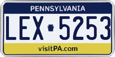 PA license plate LEX5253