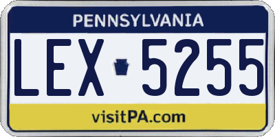 PA license plate LEX5255