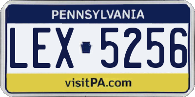 PA license plate LEX5256