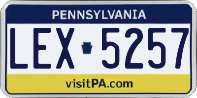 PA license plate LEX5257