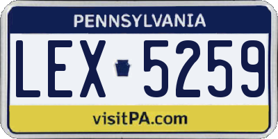 PA license plate LEX5259