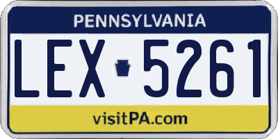 PA license plate LEX5261