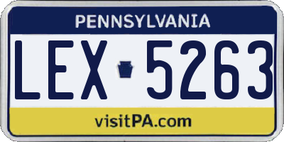 PA license plate LEX5263