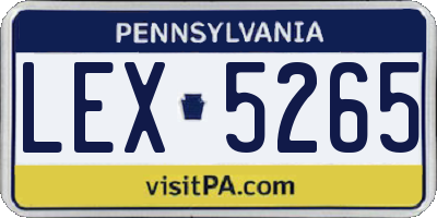 PA license plate LEX5265
