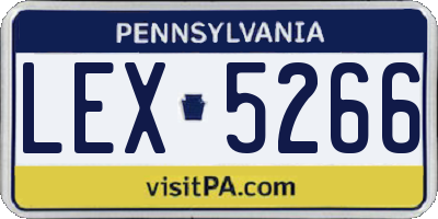 PA license plate LEX5266