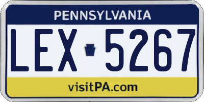 PA license plate LEX5267