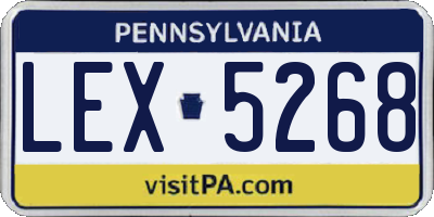 PA license plate LEX5268