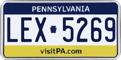 PA license plate LEX5269