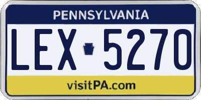 PA license plate LEX5270