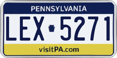 PA license plate LEX5271