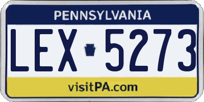 PA license plate LEX5273