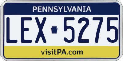 PA license plate LEX5275
