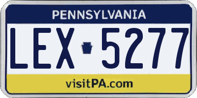 PA license plate LEX5277