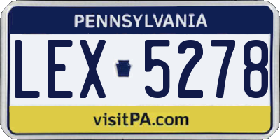 PA license plate LEX5278