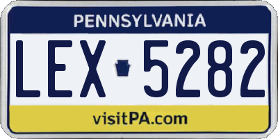 PA license plate LEX5282