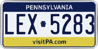 PA license plate LEX5283