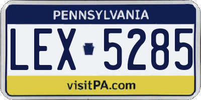PA license plate LEX5285